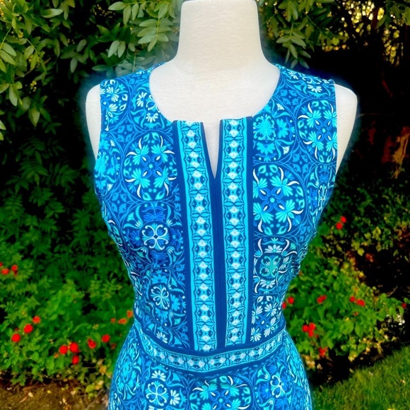 Talbots Blue Patterned Mini Dress - Picture 4 of 7